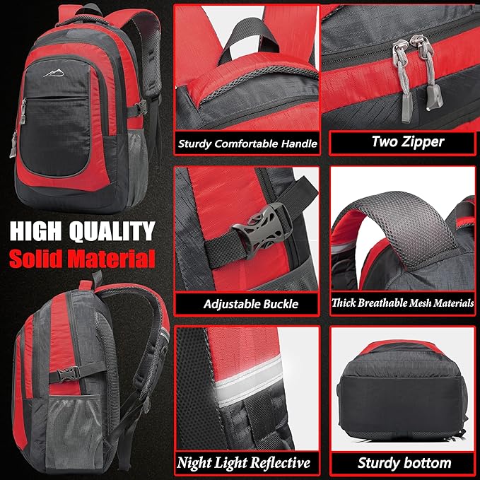 ProEtrade Backpack Bookbag for College Sturdy Travel Business Hiking Fit Laptop - Image 3