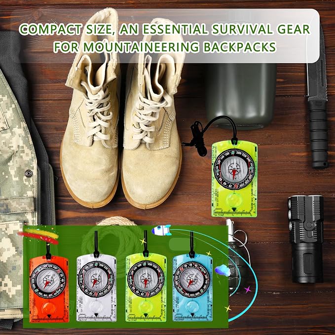 16 Pcs Orienteering Compass Acrylic Hiking Compass - Image 6