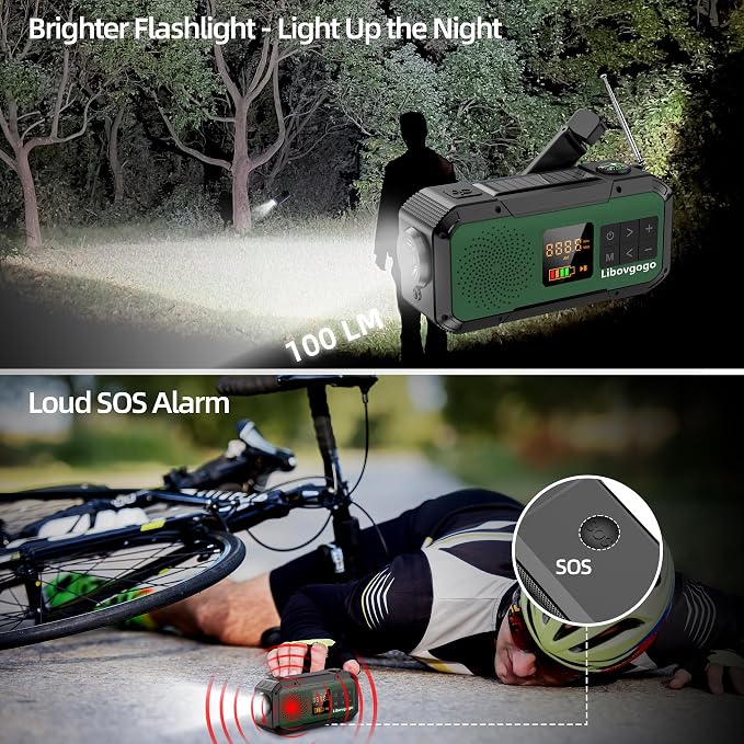 Emergency Radio Waterproof Bluetooth Speaker, Portable Digital AM FM Radio - Image 6