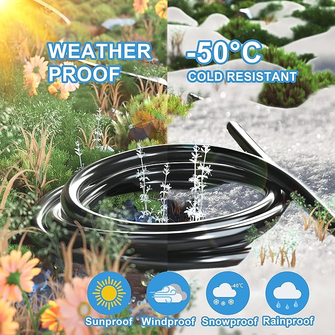 HUANCHAIN 10 FT 16 Gauge Black Indoor Outdoor Extension Cord Waterproof - Image 5