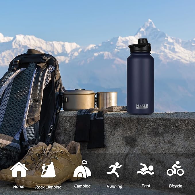 HASLE OUTFITTERS 32 oz Insulated Water Bottle Stainless Steel Double Walled - Image 6