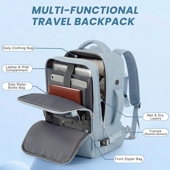 Sinaliy Travel laptop Backpack for Women, Personal Item Size Flight Approved - Image 9