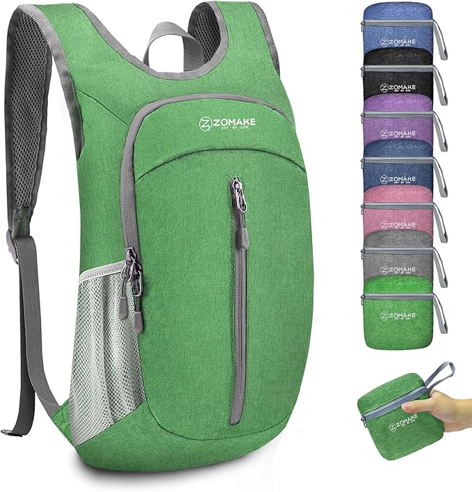 ZOMAKE 10L Ultra Lightweight Packable Backpack, Small Daypack Light Foldable by ZOMAKE