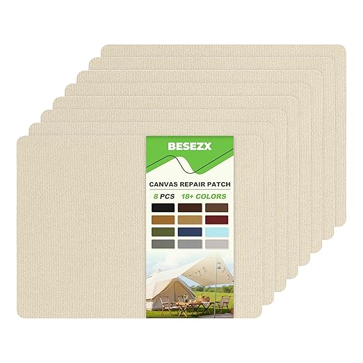 Besezx Canvas Repair Patch, Outdoor Gear Patch, 7.87x5.9 Inches 8PCS, by Besezx