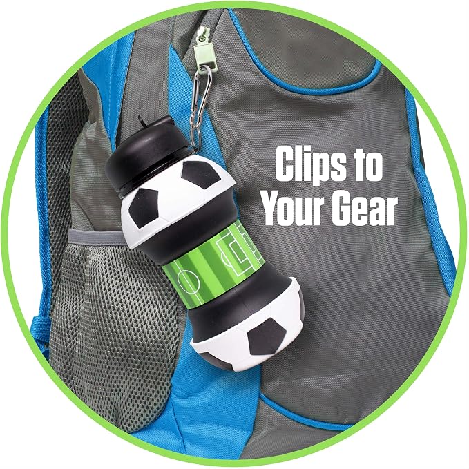 Maccabi Art Collapsible Silicone Soccer Ball Water Bottle - Image 7