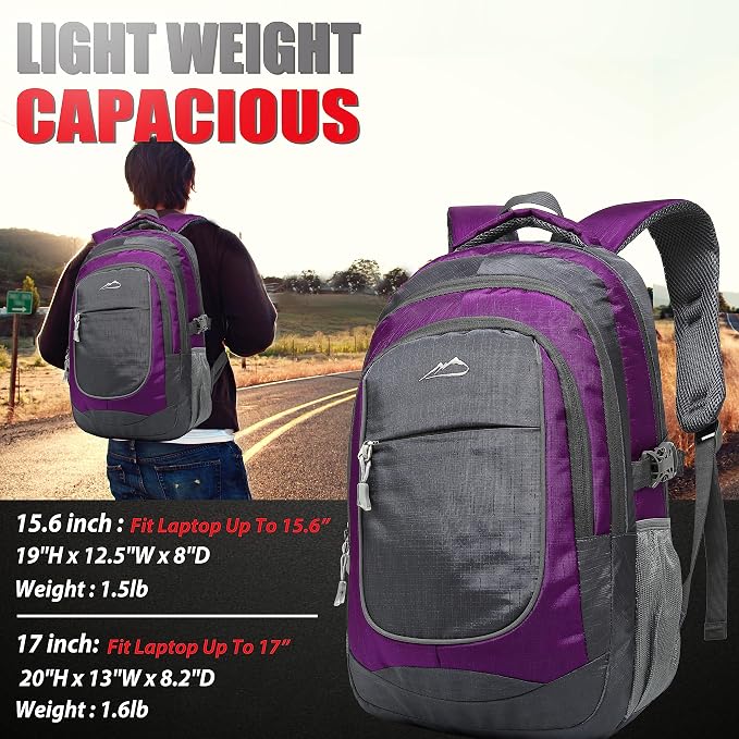 ProEtrade Backpack Bookbag for College Sturdy Travel Business Hiking Fit Laptop - Image 6