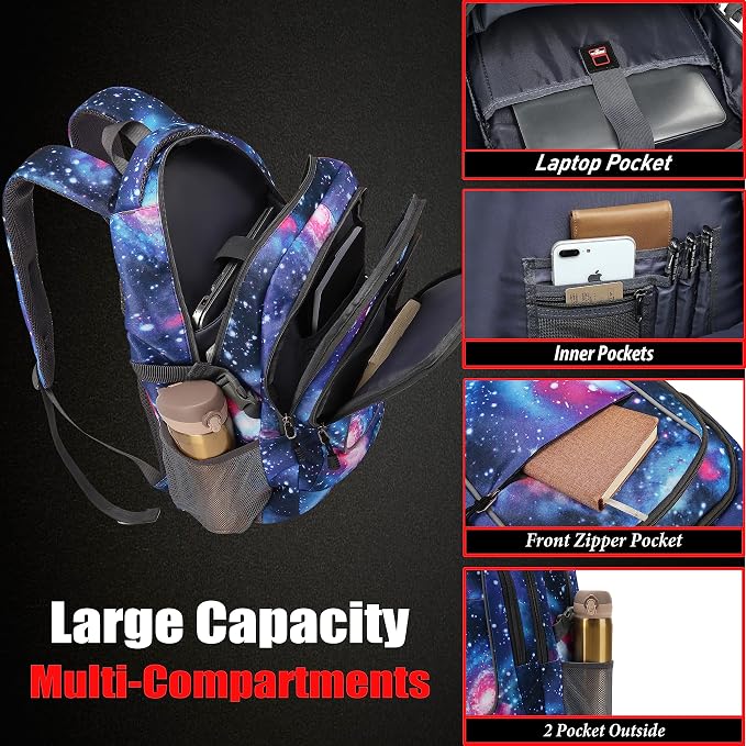 ProEtrade Galaxy Backpack Bookbag - Image 2