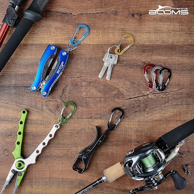 Booms Fishing CC1 Multi-Use Carabiner Clip, 6 Pack Small Caribeener Clips - Image 2