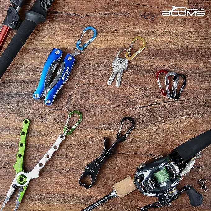Booms Fishing CC1 Multi-Use Carabiner Clip, 6 Pack Small Caribeener Clips - Image 2