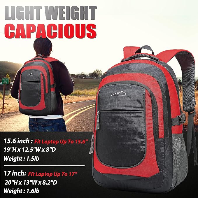 ProEtrade Backpack Bookbag for College Sturdy Travel Business Hiking Fit Laptop - Image 6