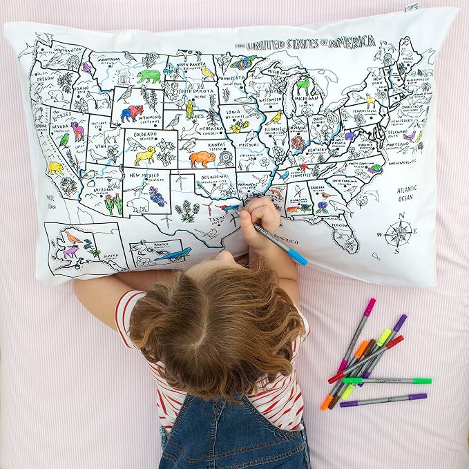 Coloring Pillowcase for Kids – Reusable DIY Pillow Cover by eatsleepdoodle
