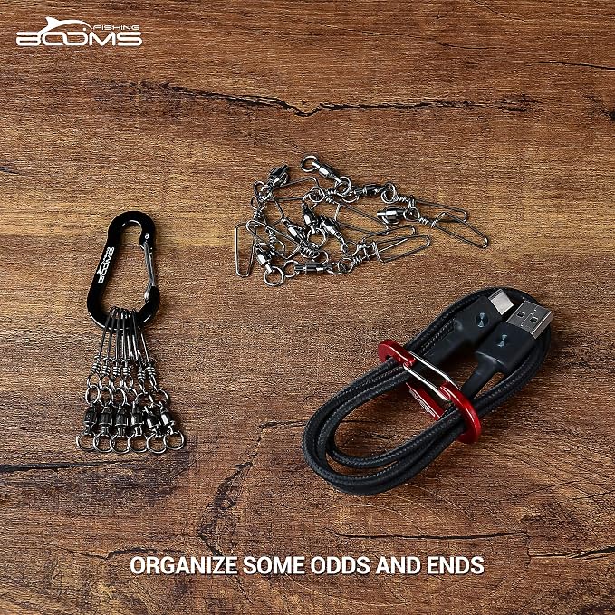 Booms Fishing CC1 Multi-Use Carabiner Clip, 6 Pack Small Caribeener Clips - Image 3