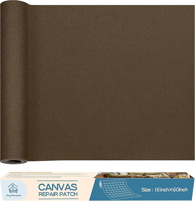 KING MOUNTAIN Canvas Repair Patch 16×60 Inch Self-Adhesive Waterproof Fabric by ForABetterHomeLife