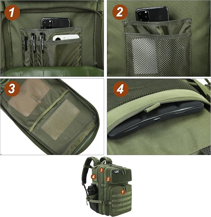 LHI Military Tactical Backpack for Men and Women 45L Army 3 Days Assault Pack - Image 6