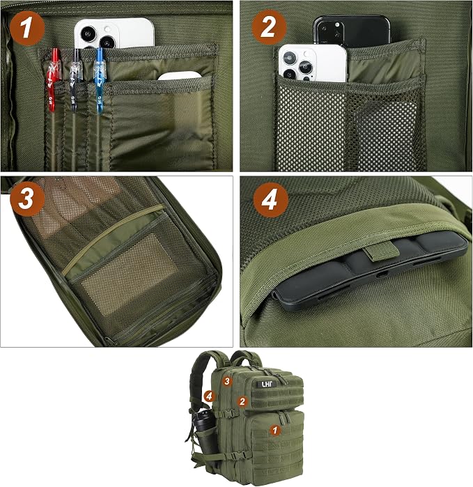 LHI Military Tactical Backpack for Men and Women 45L Army 3 Days Assault Pack - Image 8