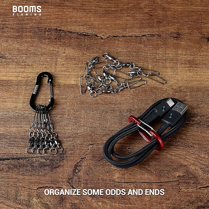 Booms Fishing CC1 Multi-Use Carabiner Clip, 6 Pack Small Caribeener Clips - Image 3