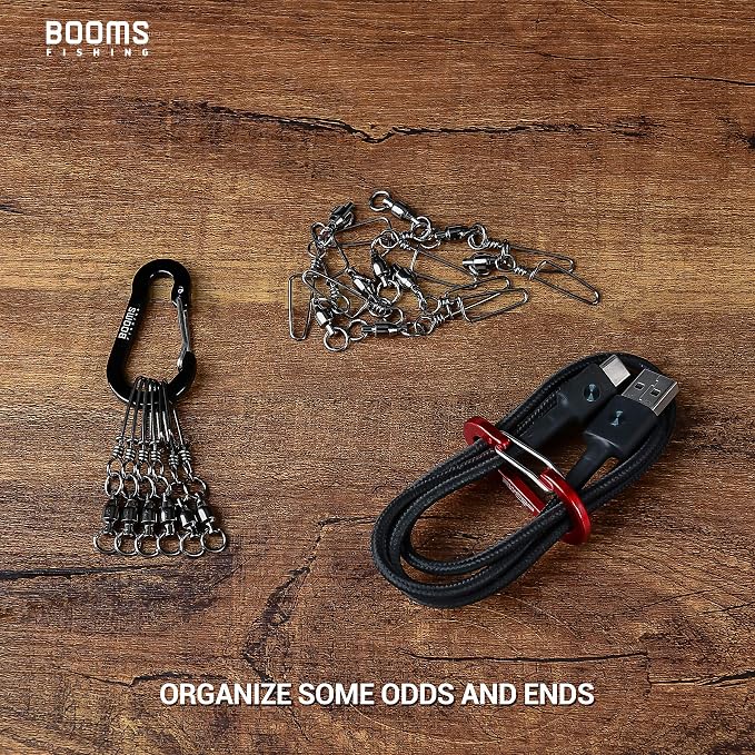 Booms Fishing CC1 Multi-Use Carabiner Clip, 6 Pack Small Caribeener Clips - Image 4