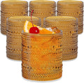 Kate Aspen Beaded Amber Drinking Glasses Set of 6-10 oz Vintage Glassware Set by KateAspen