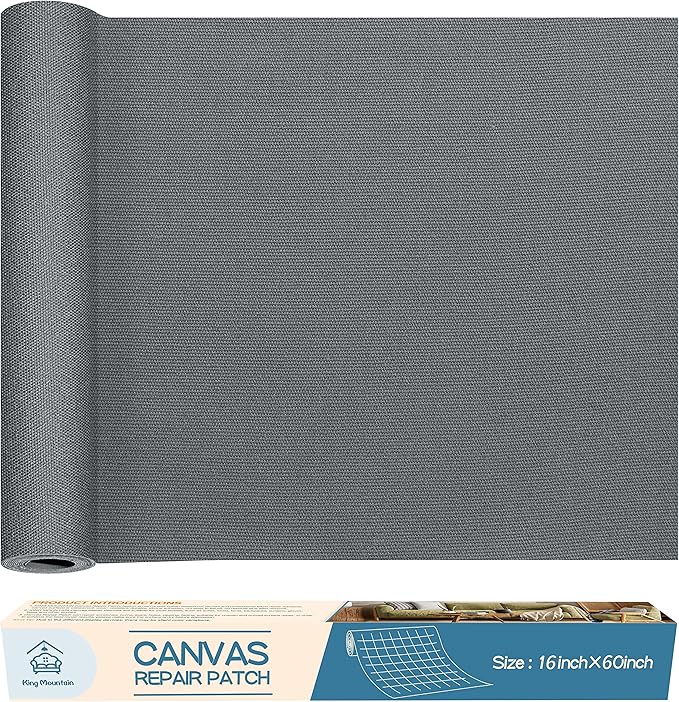 KING MOUNTAIN Canvas Repair Patch 16×60 Inch Self-Adhesive Waterproof Fabric by ForABetterHomeLife