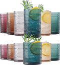 Khen Plastic Hobnail Drinking Glasses Set of 12 Neutral Tones Cups 6x 10oz by Khen
