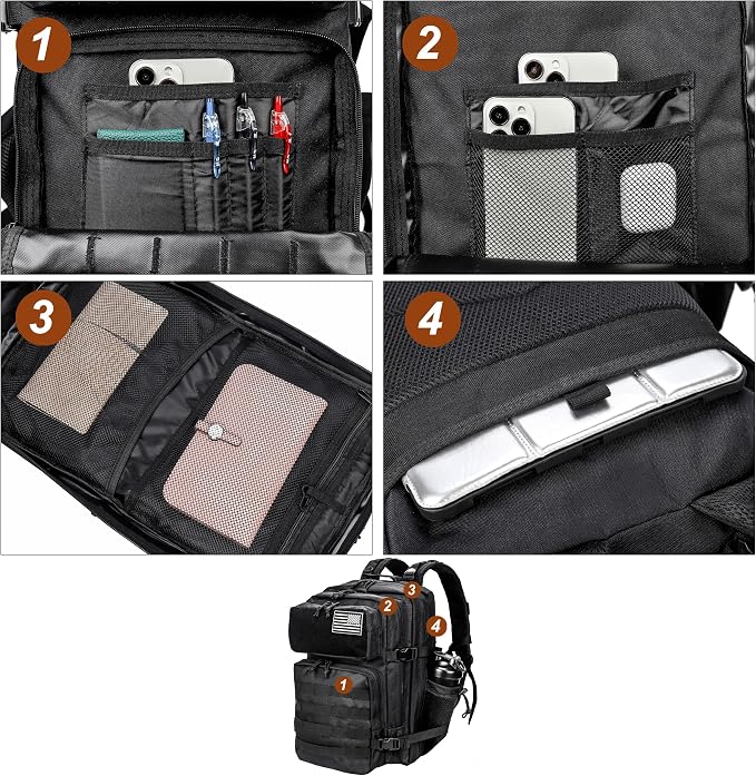 LHI Military Tactical Backpack for Men and Women 45L Army 3 Days Assault Pack - Image 6
